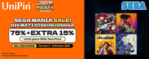 SEGA Mania Sale — Up to 75% OFF + Extra 15% OFF Hanya di UniPin